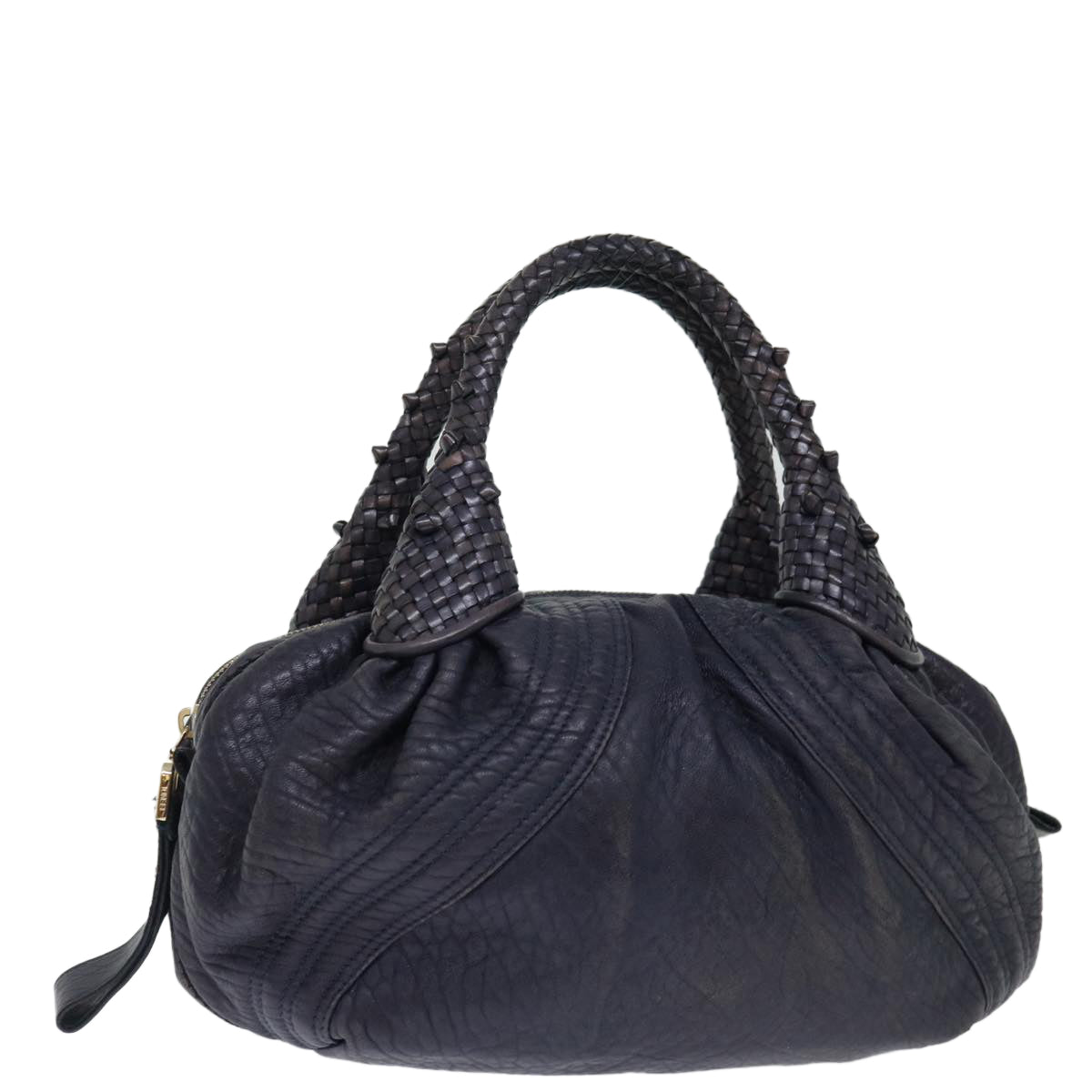 FENDI Spy bag Hand Bag Leather Purple Auth th4808