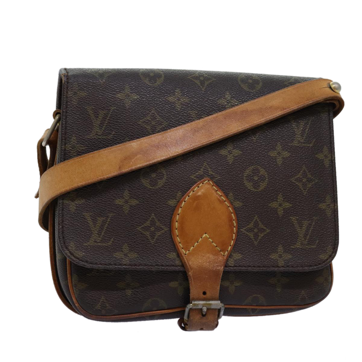 LOUIS VUITTON Monogram Cartouchiere MM Shoulder Bag Vintage M51253 Auth th4885