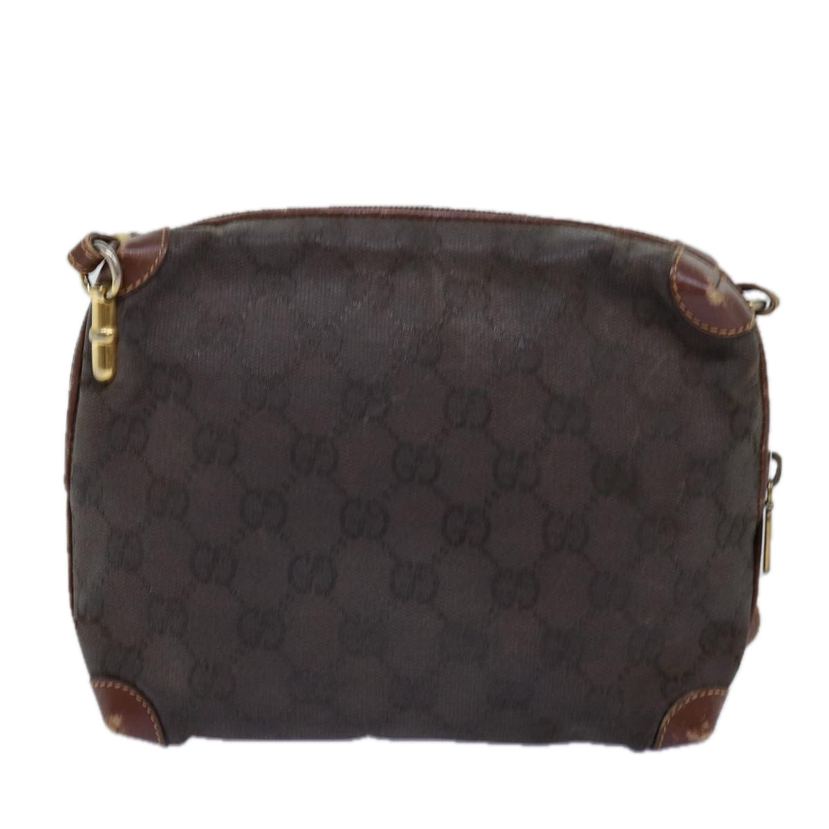 GUCCI GG Canvas Shoulder Bag Brown 007 104 4916 Auth th4893