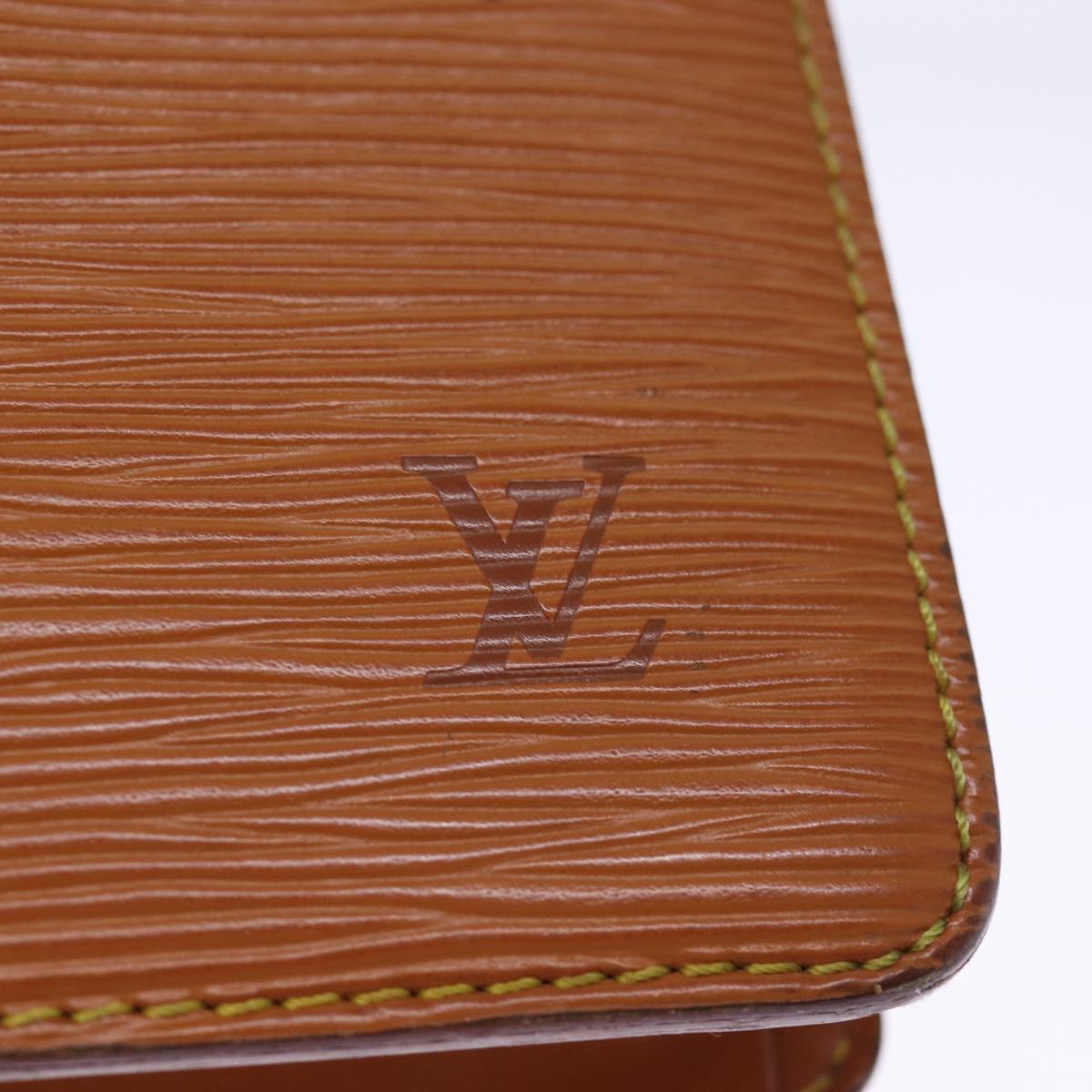 LOUIS VUITTON Epi Pochette Homme Bag Brown Zipang gold M52528 LV Auth th4899