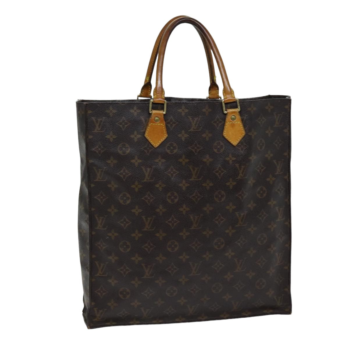 LOUIS VUITTON Monogram Sac Plat Hand Bag M51140 LV Auth th4922