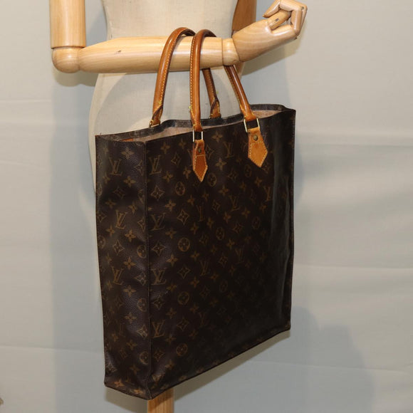 LOUIS VUITTON Monogram Sac Plat Hand Bag M51140 LV Auth th4922