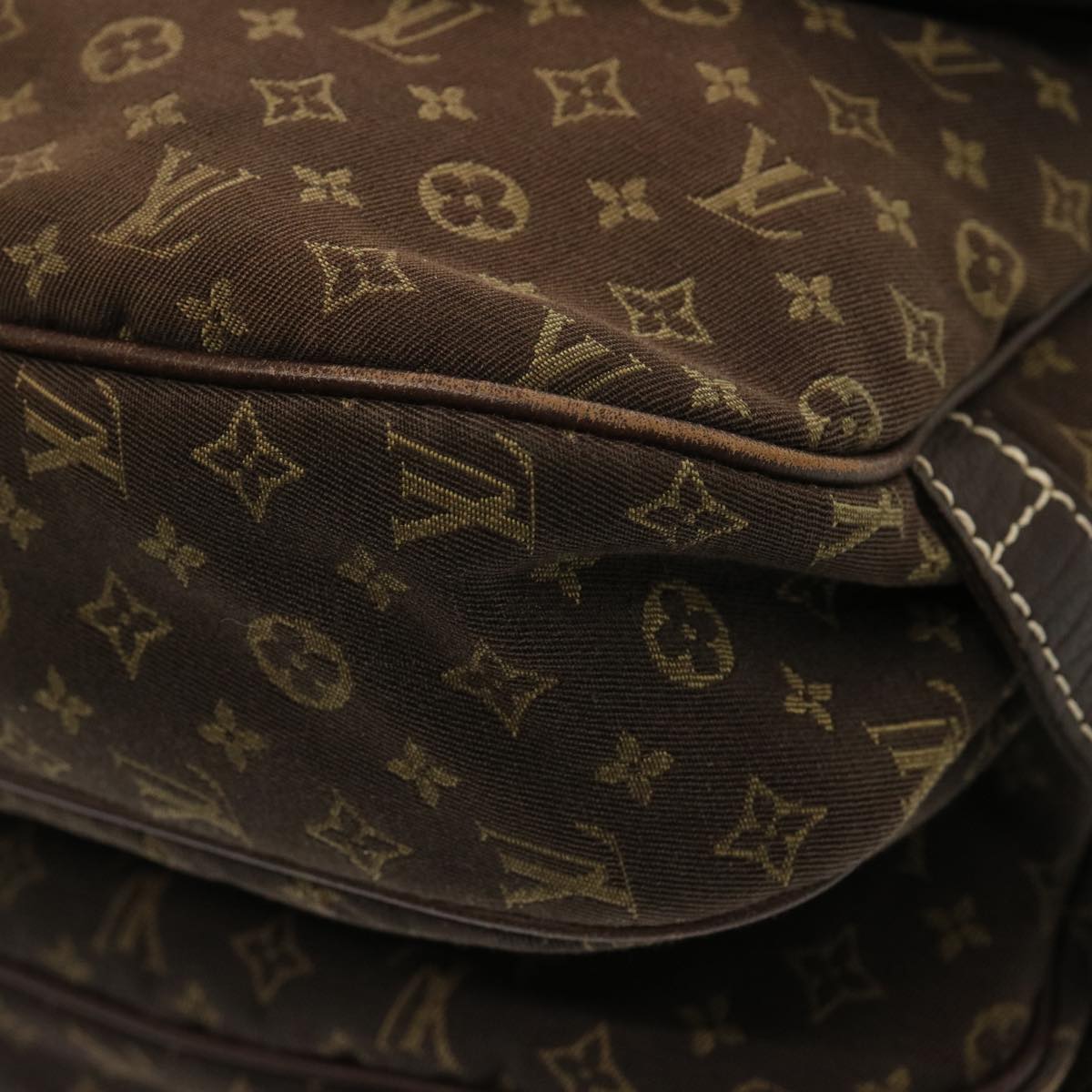 LOUIS VUITTON Monogram Mini Lin Saumur PM Shoulder Bag Ebene M95227 Auth th4927