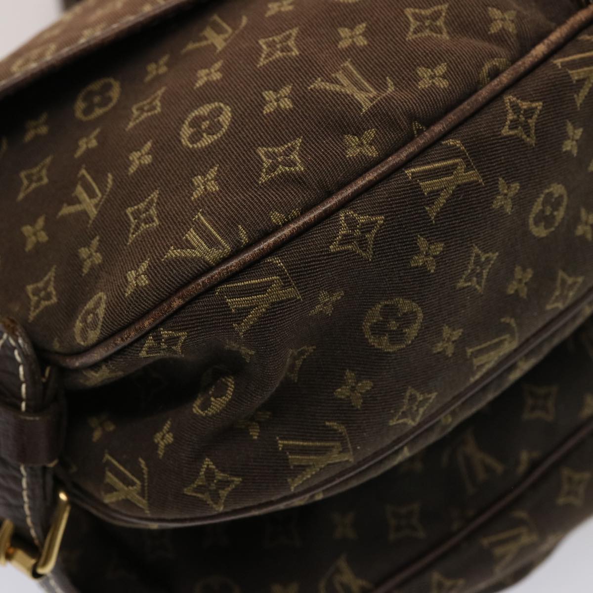 LOUIS VUITTON Monogram Mini Lin Saumur PM Shoulder Bag Ebene M95227 Auth th4927