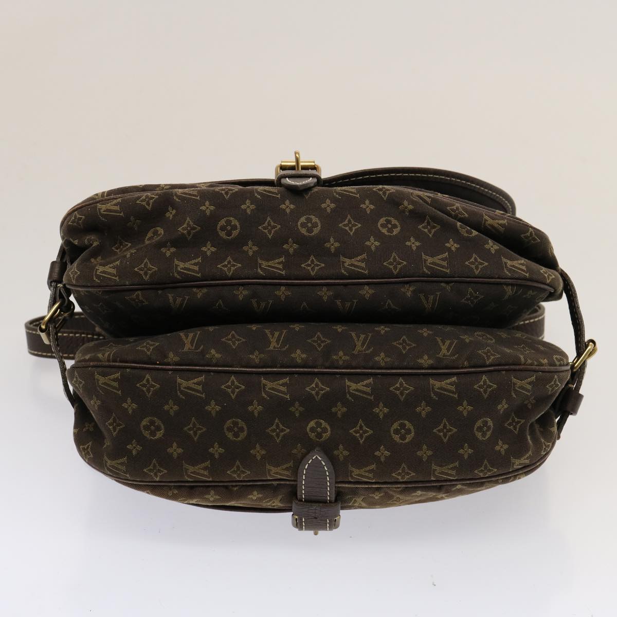 LOUIS VUITTON Monogram Mini Lin Saumur PM Shoulder Bag Ebene M95227 Auth th4927