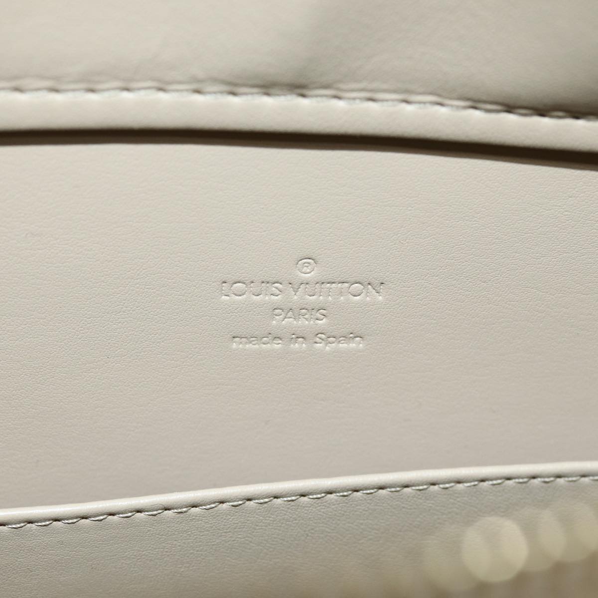 LOUIS VUITTON Monogram Vernis Columbus Tote Bag Beige M91023 LV Auth th4944