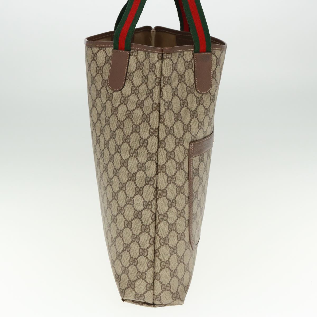 GUCCI GG Canvas Web Sherry Line Tote Bag Beige Red Green 002 58 6487 Auth th4960