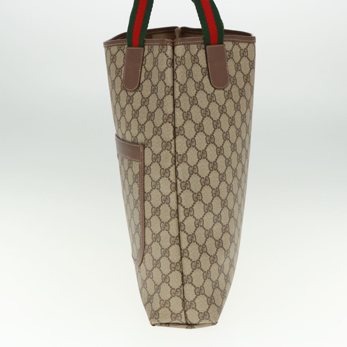 GUCCI GG Canvas Web Sherry Line Tote Bag Beige Red Green 002 58 6487 Auth th4960