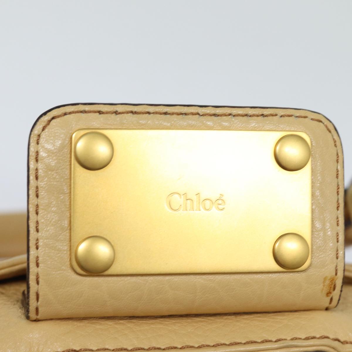 Chloe Paddington Hand Bag Leather Beige 02 13 51 65 5276 Auth th4974