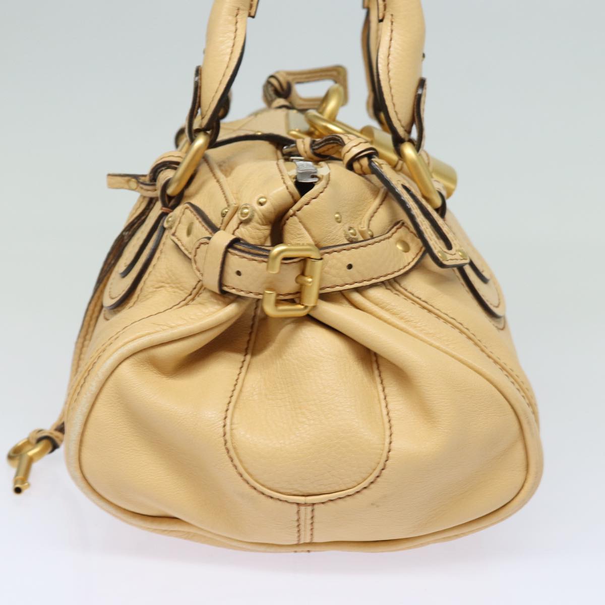 Chloe Paddington Hand Bag Leather Beige 02 13 51 65 5276 Auth th4974