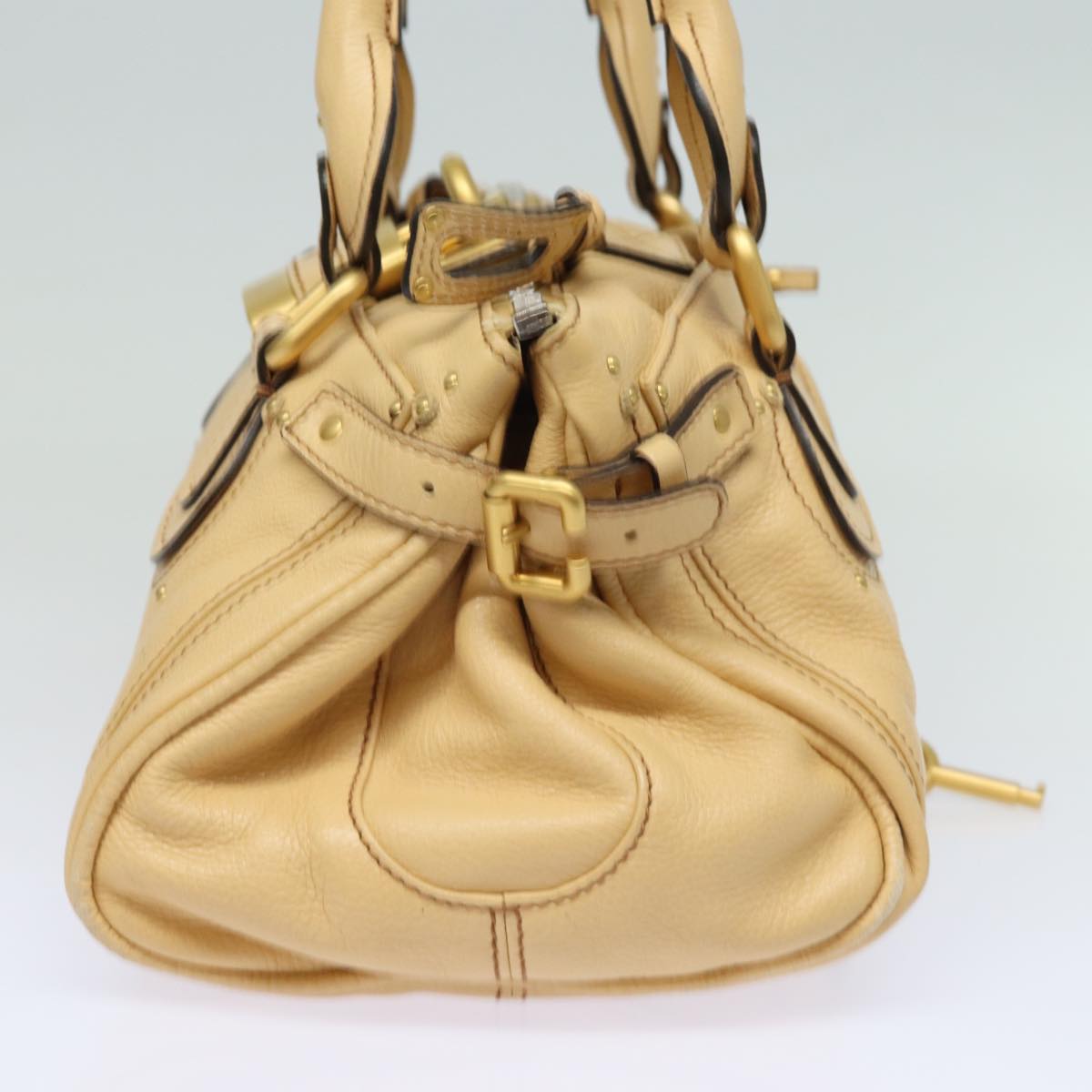 Chloe Paddington Hand Bag Leather Beige 02 13 51 65 5276 Auth th4974