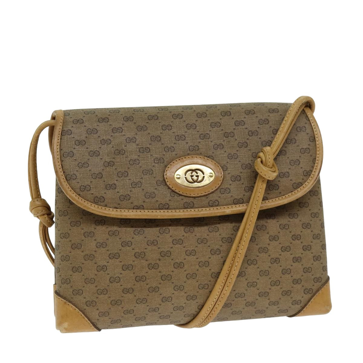 GUCCI Micro GG Supreme Shoulder Bag PVC Leather Beige 007 49 5548 Auth th4994