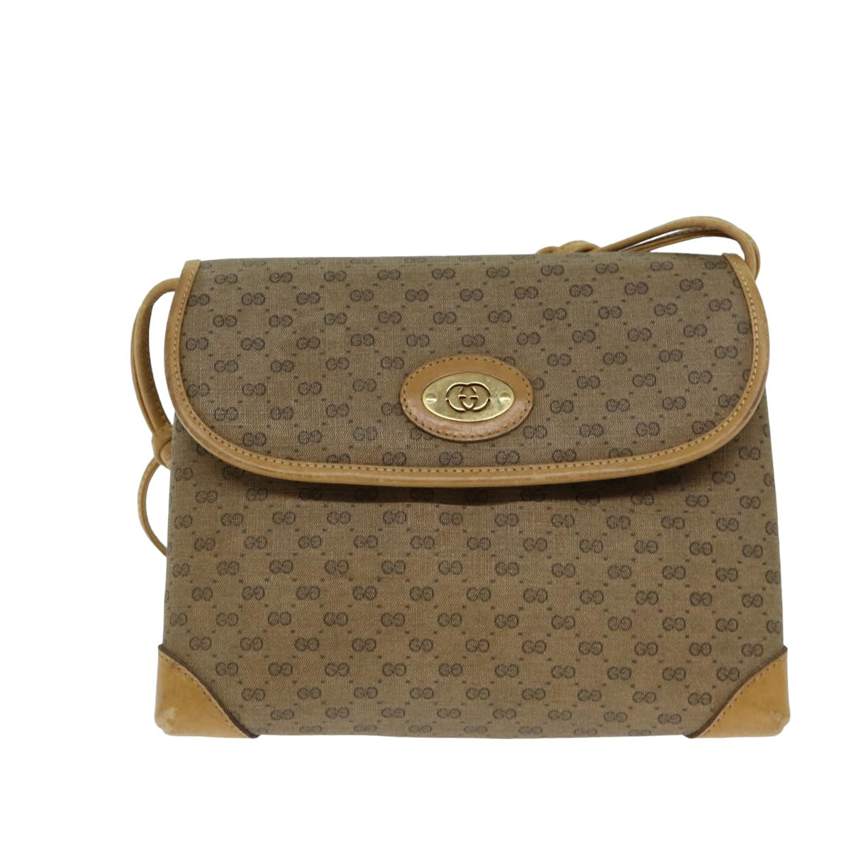 GUCCI Micro GG Supreme Shoulder Bag PVC Leather Beige 007 49 5548 Auth th4994