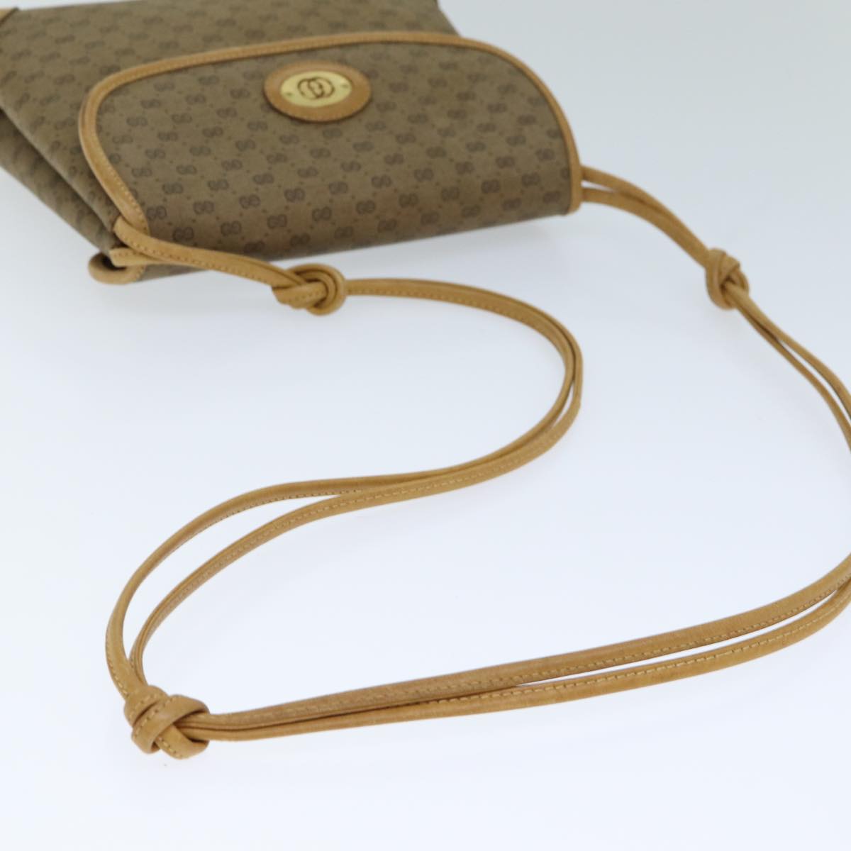 GUCCI Micro GG Supreme Shoulder Bag PVC Leather Beige 007 49 5548 Auth th4994