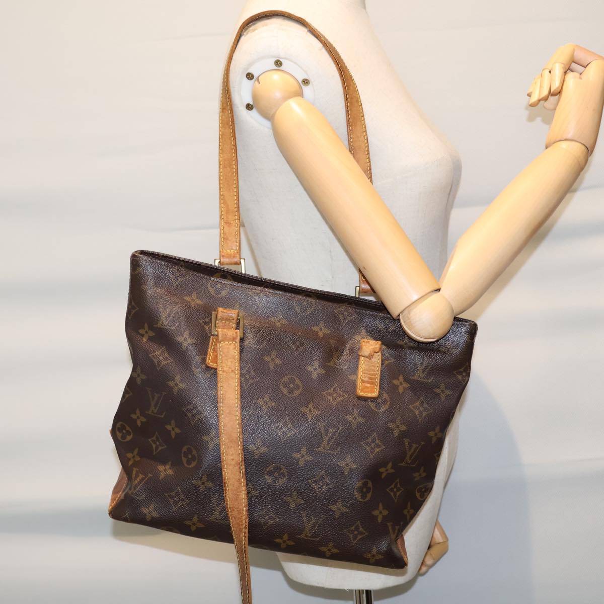 LOUIS VUITTON Monogram Cabas Piano Tote Bag M51148 LV Auth th5005