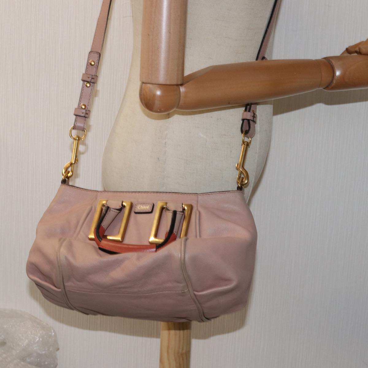 Chloe Etel Hand Bag Leather 2way Pink 04 12 50 65 Auth th5018