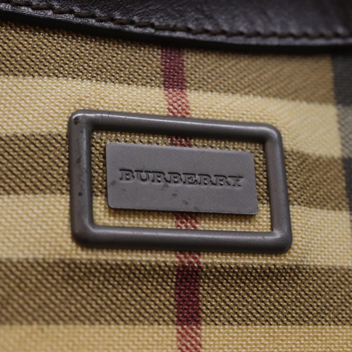 BURBERRY Nova Check Shoulder Bag Canvas Beige Auth th5019