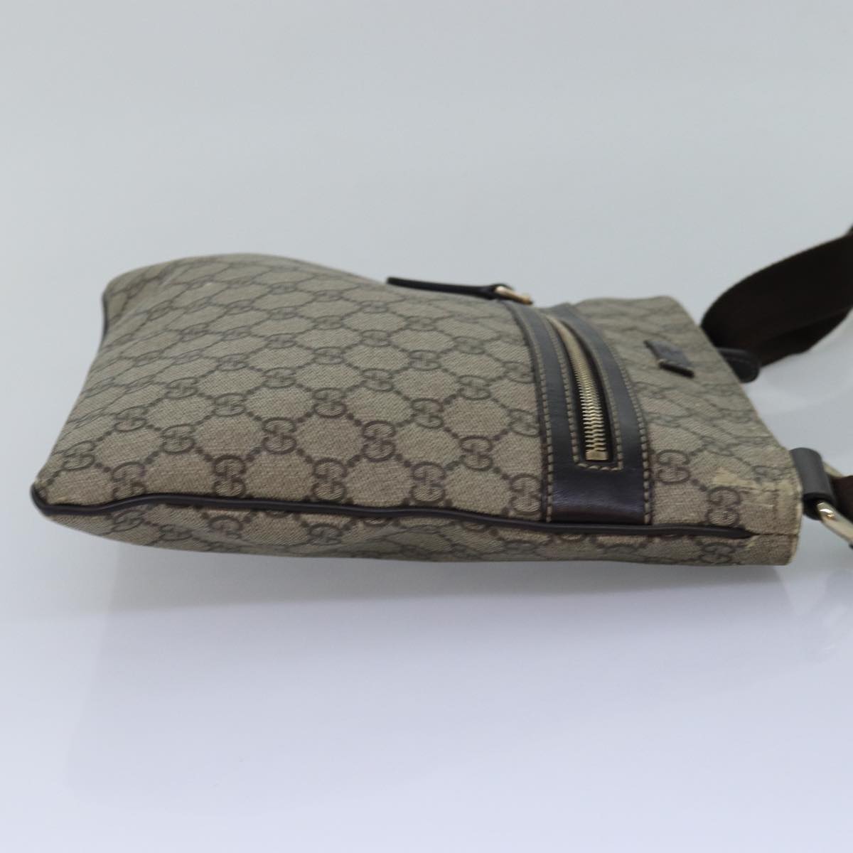 GUCCI GG Supreme Shoulder Bag PVC Leather Beige 295257 Auth th5026