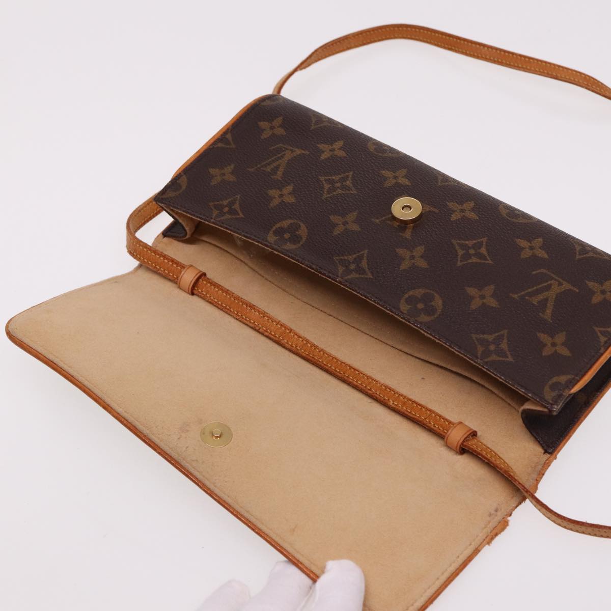 LOUIS VUITTON Monogram Pochette Twin GM Shoulder Bag M51852 LV Auth th5037