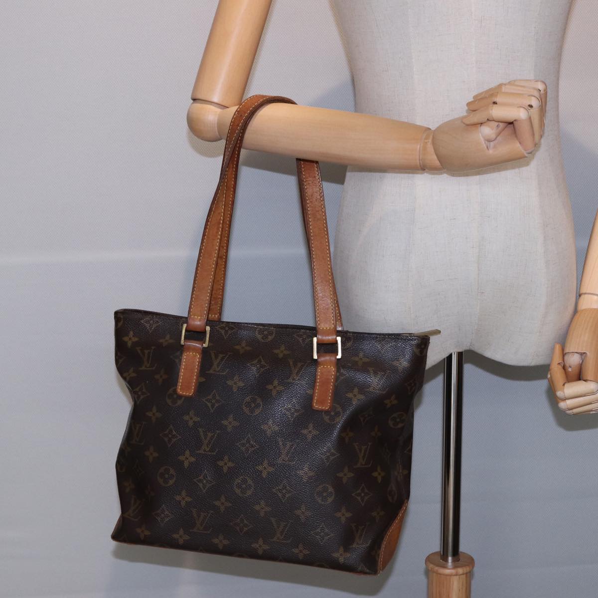 LOUIS VUITTON Monogram Cabas Piano Tote Bag M51148 LV Auth th5048