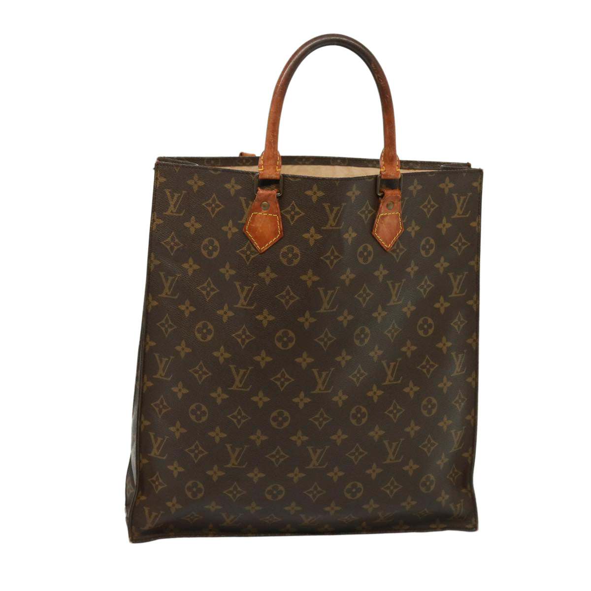 LOUIS VUITTON Monogram Sac Plat Hand Bag M51140 LV Auth th5069