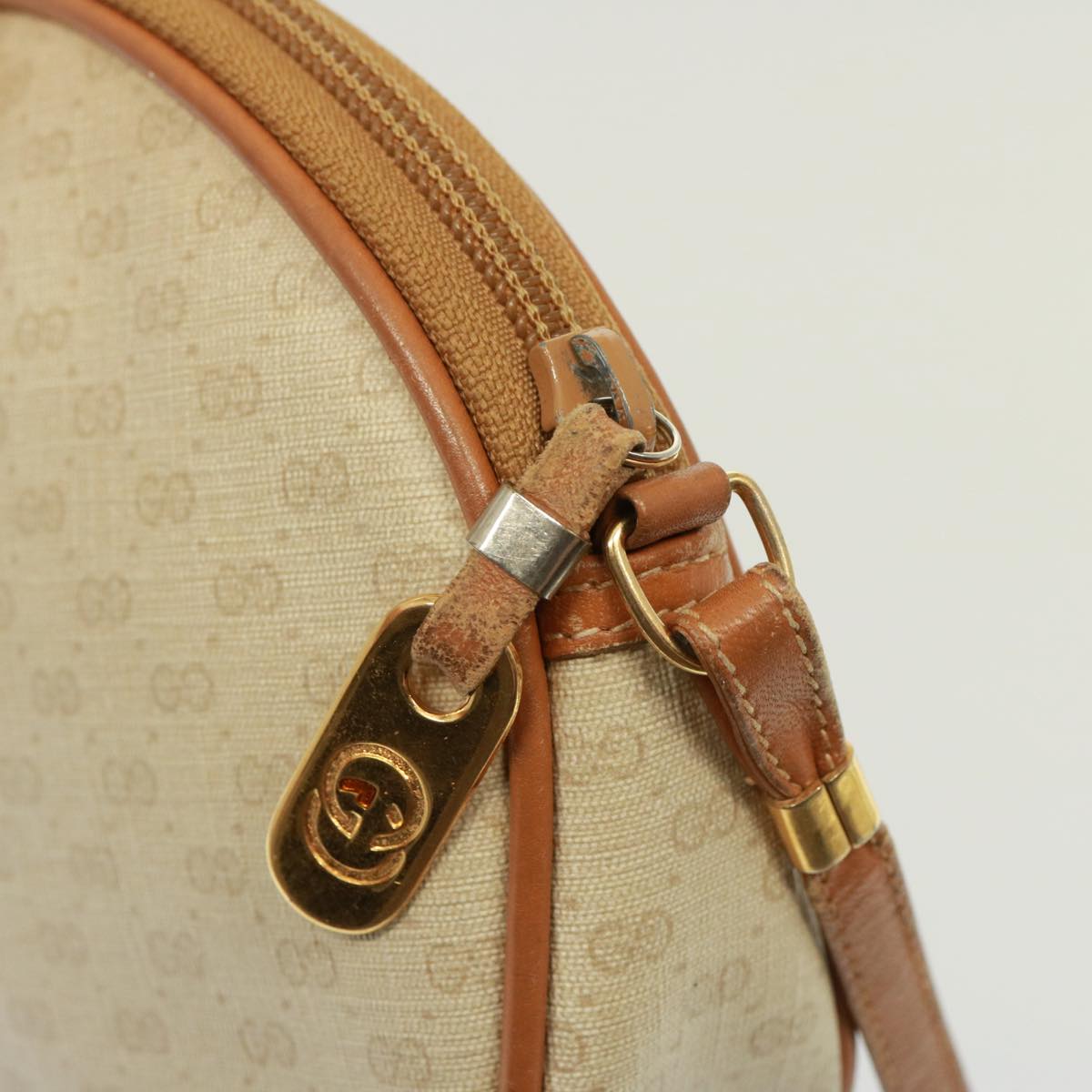 GUCCI Micro GG Supreme Shoulder Bag PVC Leather Beige 007 983 1113 Auth th5073