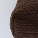 BALLY Chain Quilted Tote Bag Leather Brown Auth th5078-15