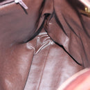 BALLY Chain Quilted Tote Bag Leather Brown Auth th5078-18