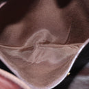 BALLY Chain Quilted Tote Bag Leather Brown Auth th5078-20