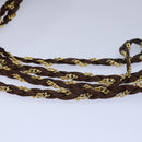 BALLY Chain Quilted Tote Bag Leather Brown Auth th5078-7