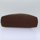 BALLY Chain Quilted Tote Bag Leather Brown Auth th5078-5