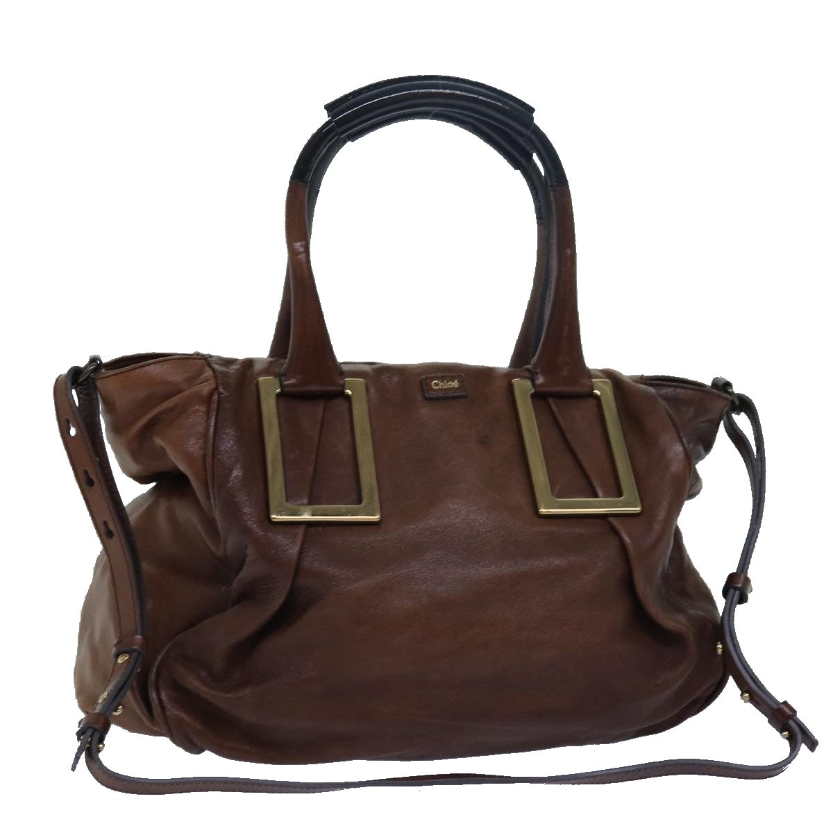 Chloe Etel Hand Bag Leather 2way Brown Auth th5098