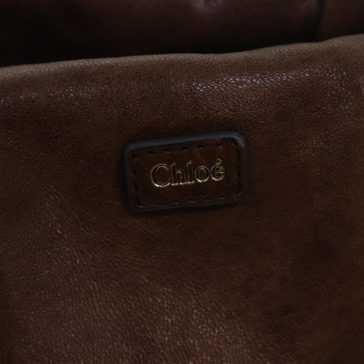 Chloe Etel Hand Bag Leather 2way Brown Auth th5098