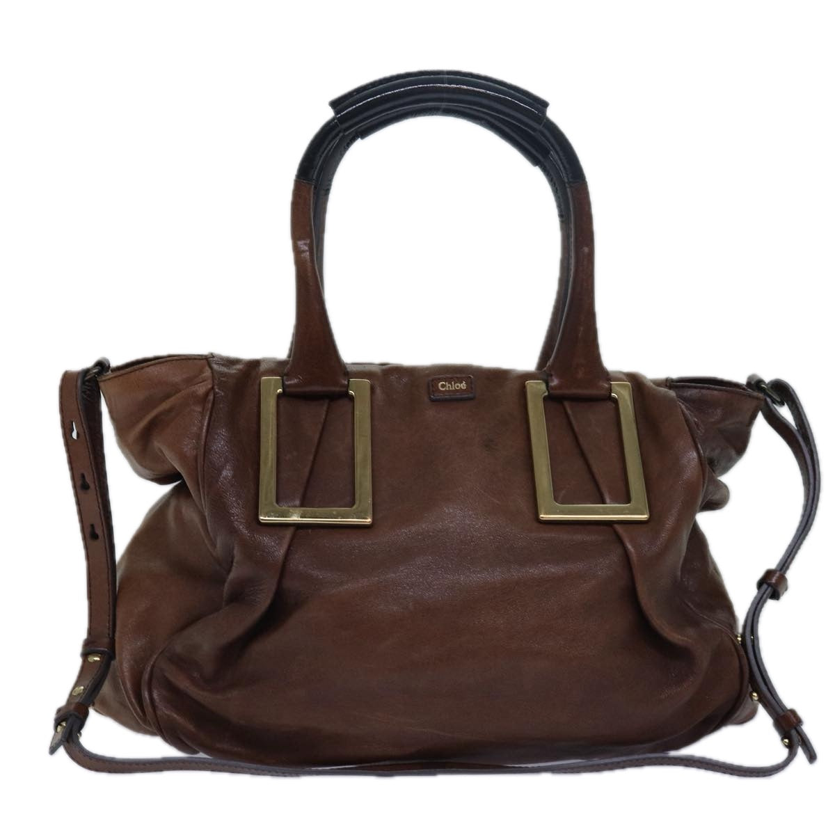 Chloe Etel Hand Bag Leather 2way Brown Auth th5098 - 0