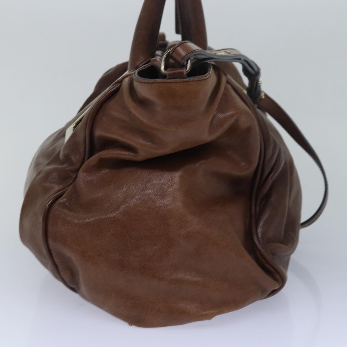 Chloe Etel Hand Bag Leather 2way Brown Auth th5098