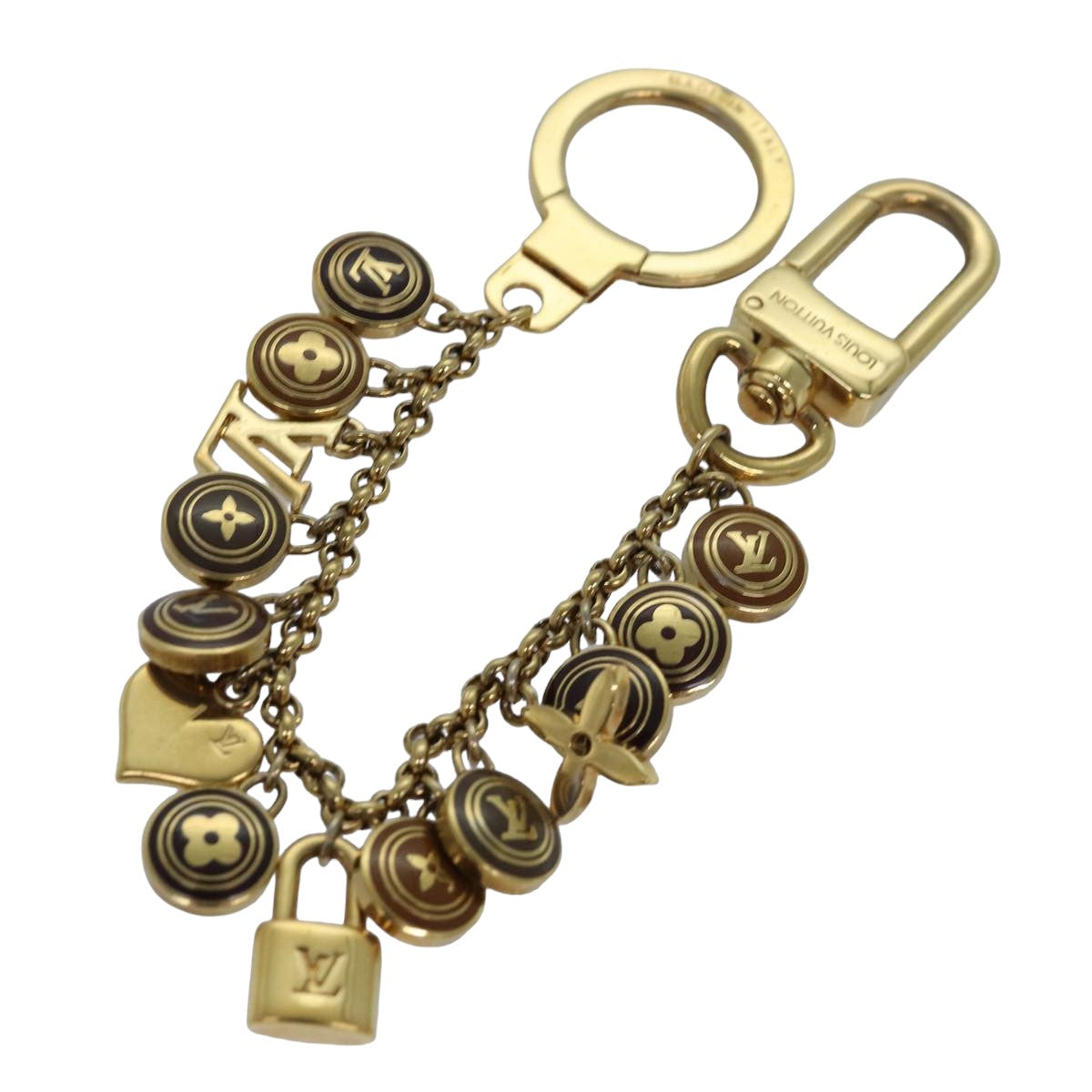 LOUIS VUITTON Monogram Porte Cles Chainne Pastilles Charm M66172 LV Auth th5126