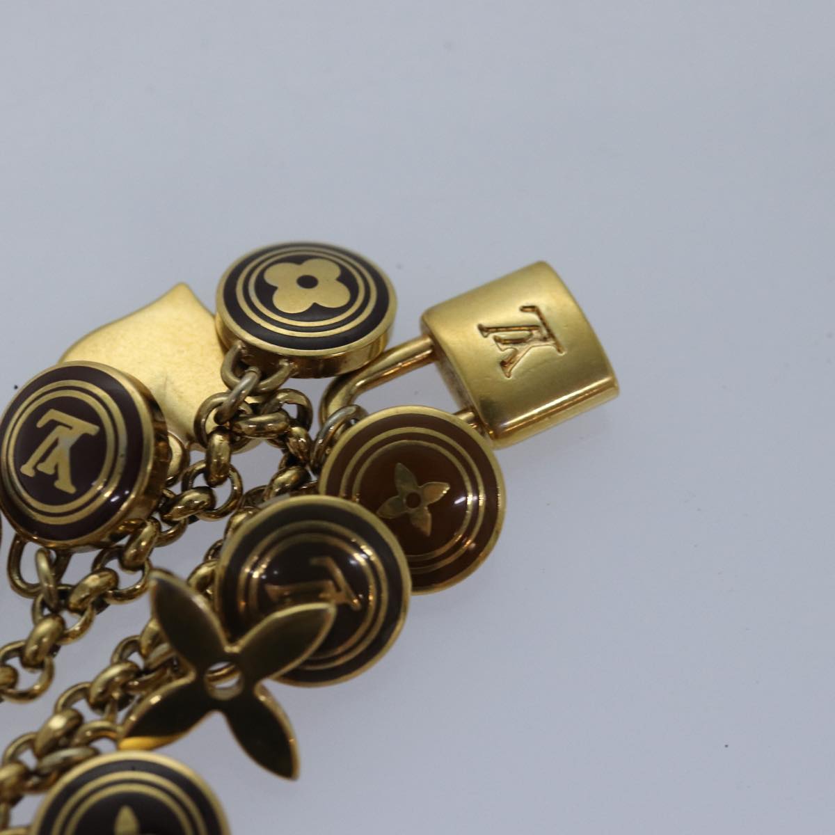 LOUIS VUITTON Monogram Porte Cles Chainne Pastilles Charm M66172 LV Auth th5126