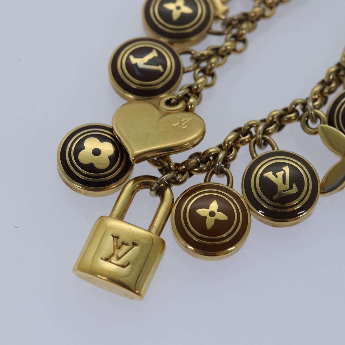 LOUIS VUITTON Monogram Porte Cles Chainne Pastilles Charm M66172 LV Auth th5126