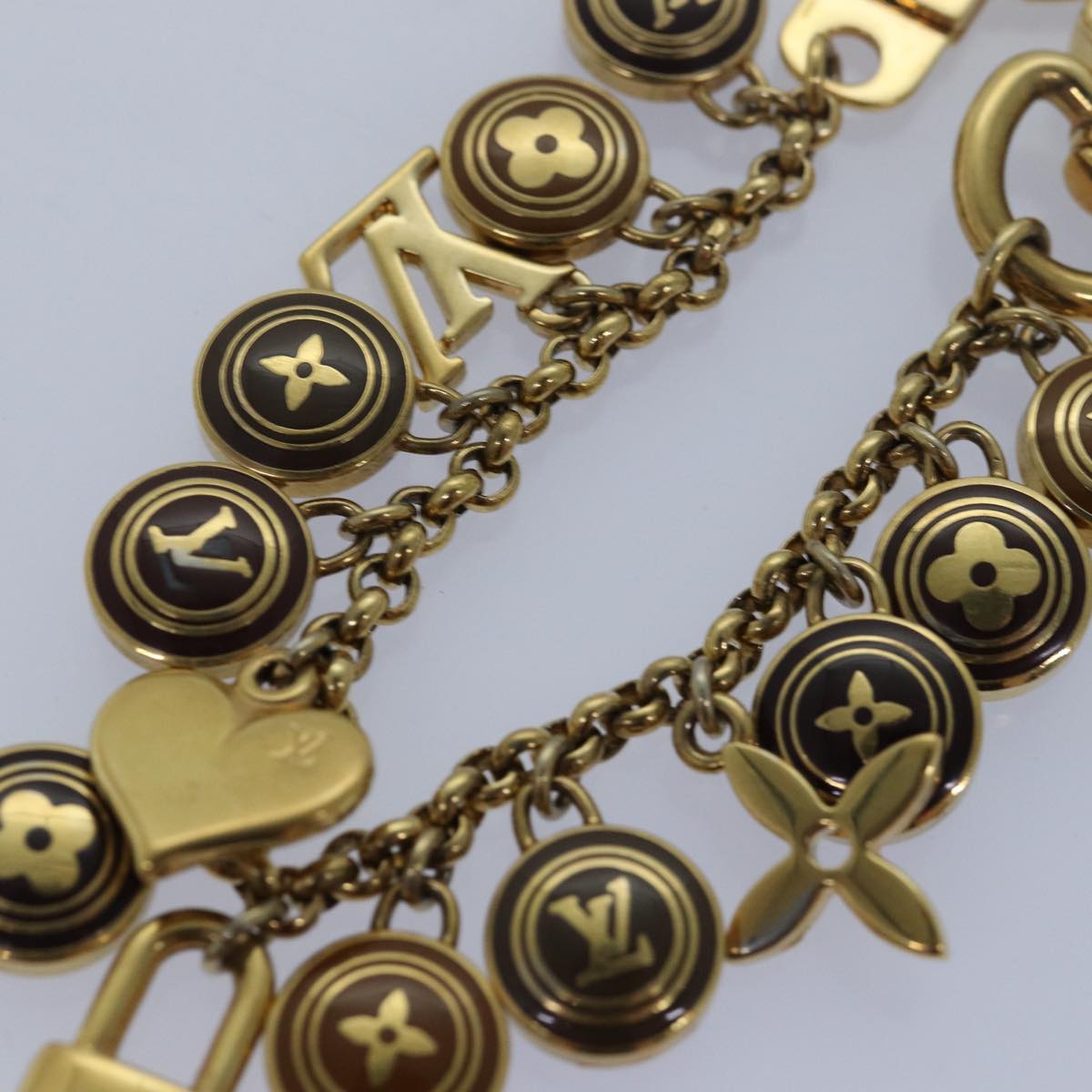 LOUIS VUITTON Monogram Porte Cles Chainne Pastilles Charm M66172 LV Auth th5126