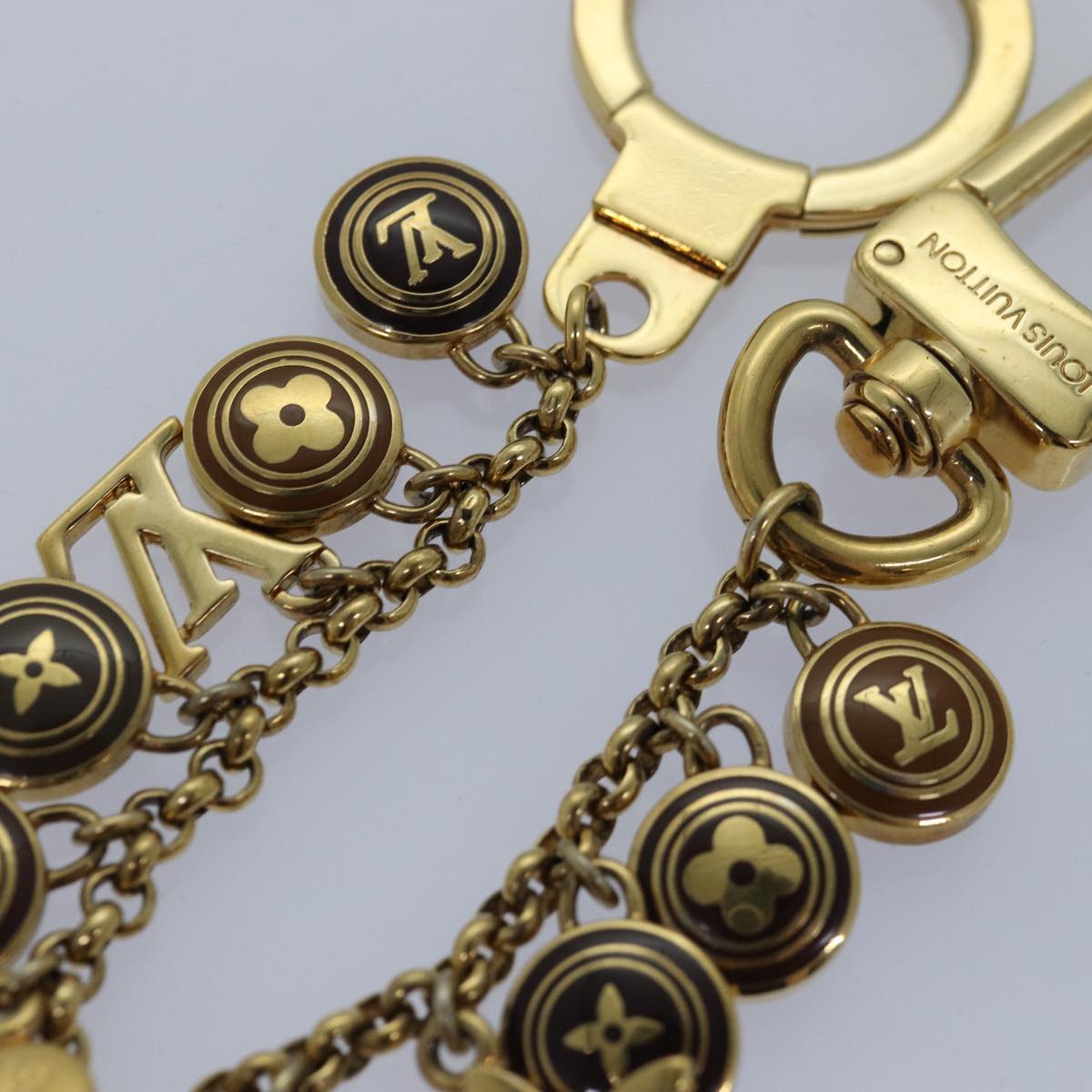 LOUIS VUITTON Monogram Porte Cles Chainne Pastilles Charm M66172 LV Auth th5126