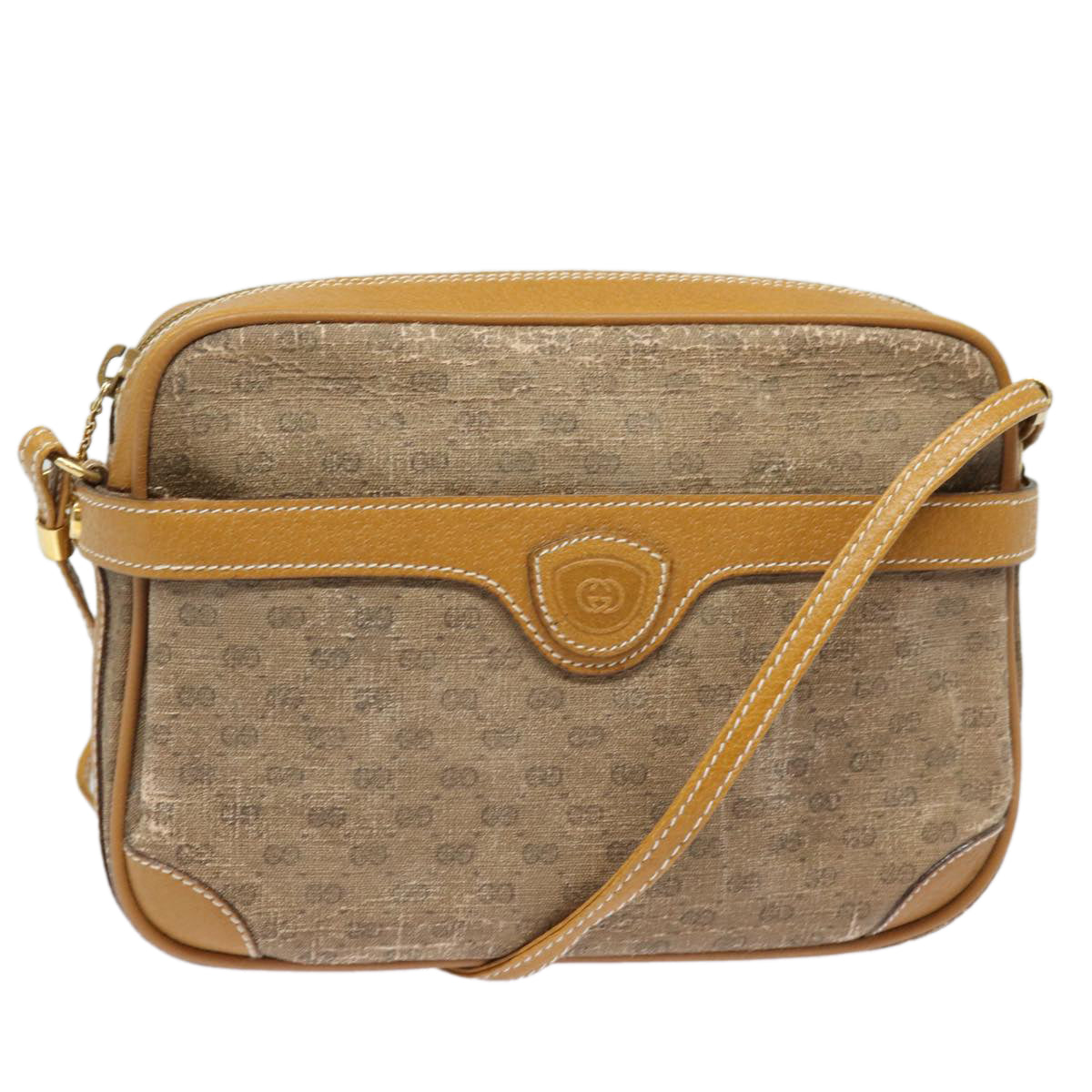 GUCCI GG Canvas Shoulder Bag Beige 007 904 0423 Auth th5148