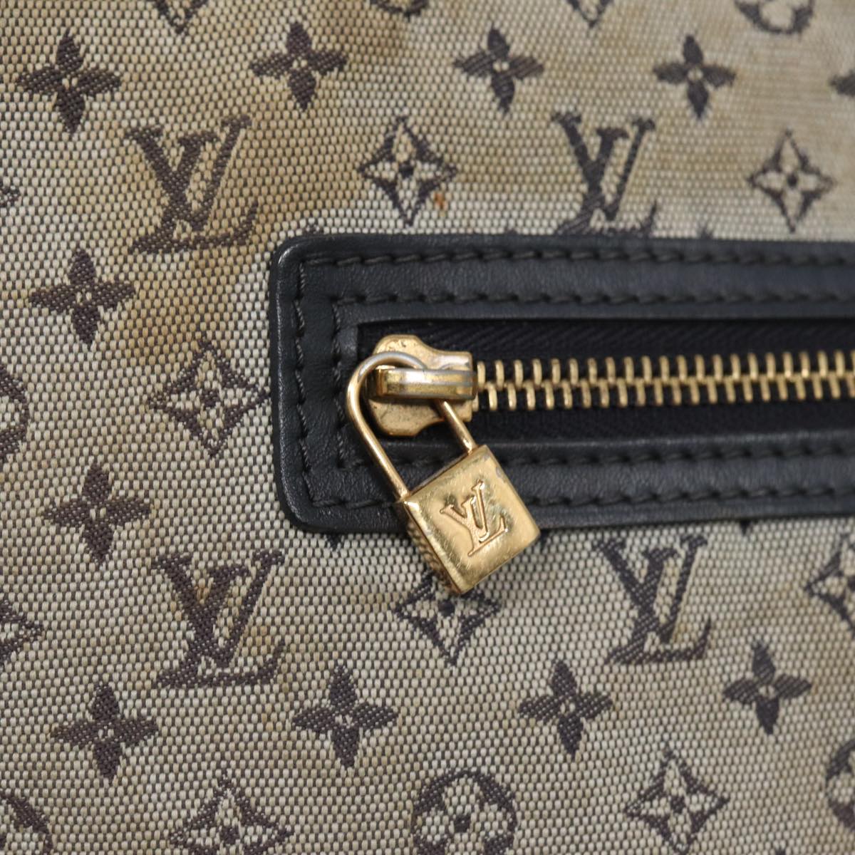 LOUIS VUITTON Monogram Mini Lucille GM Tote Bag Blue M92675 LV Auth th5151