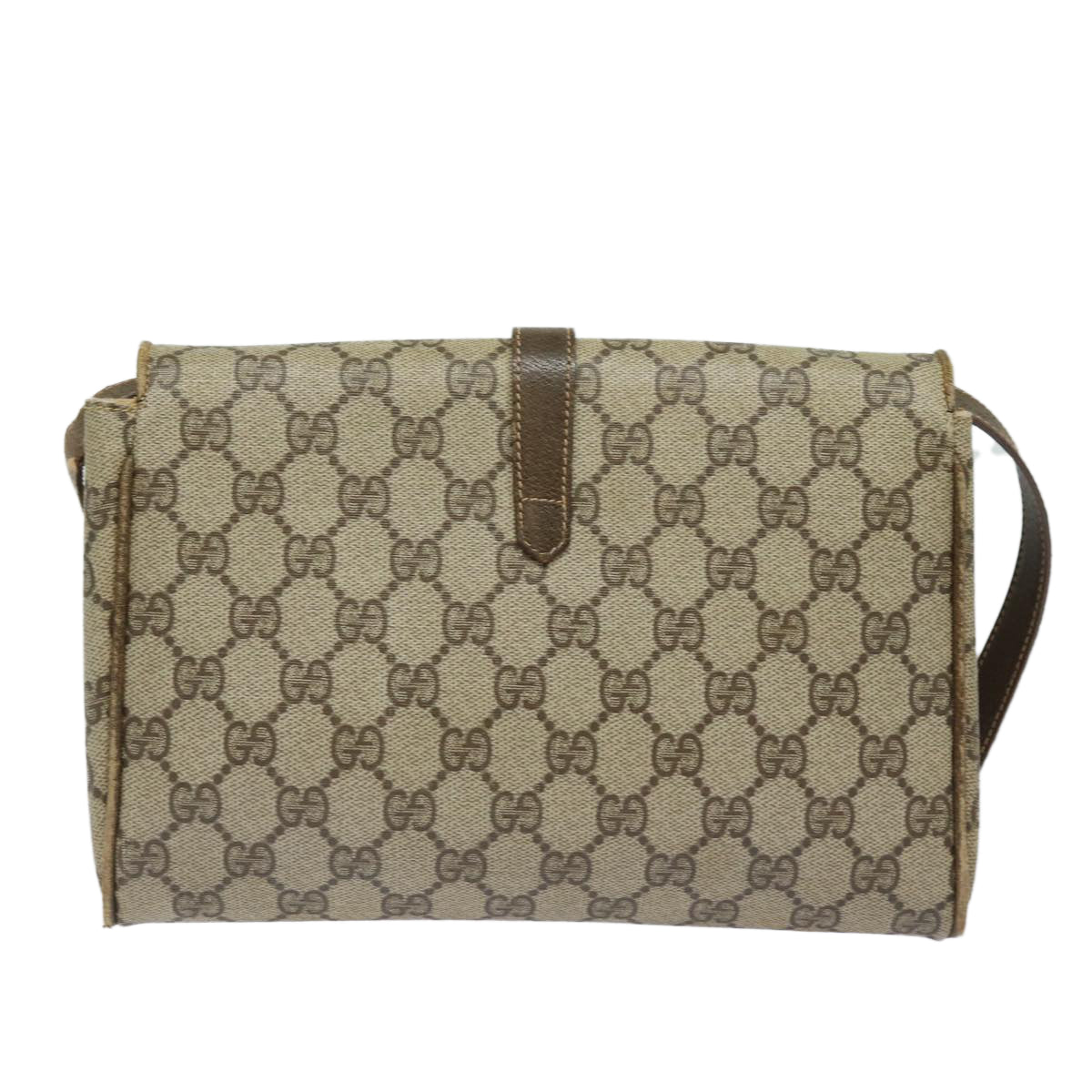 GUCCI GG Supreme Shoulder Bag PVC Beige Auth th5163 - 0