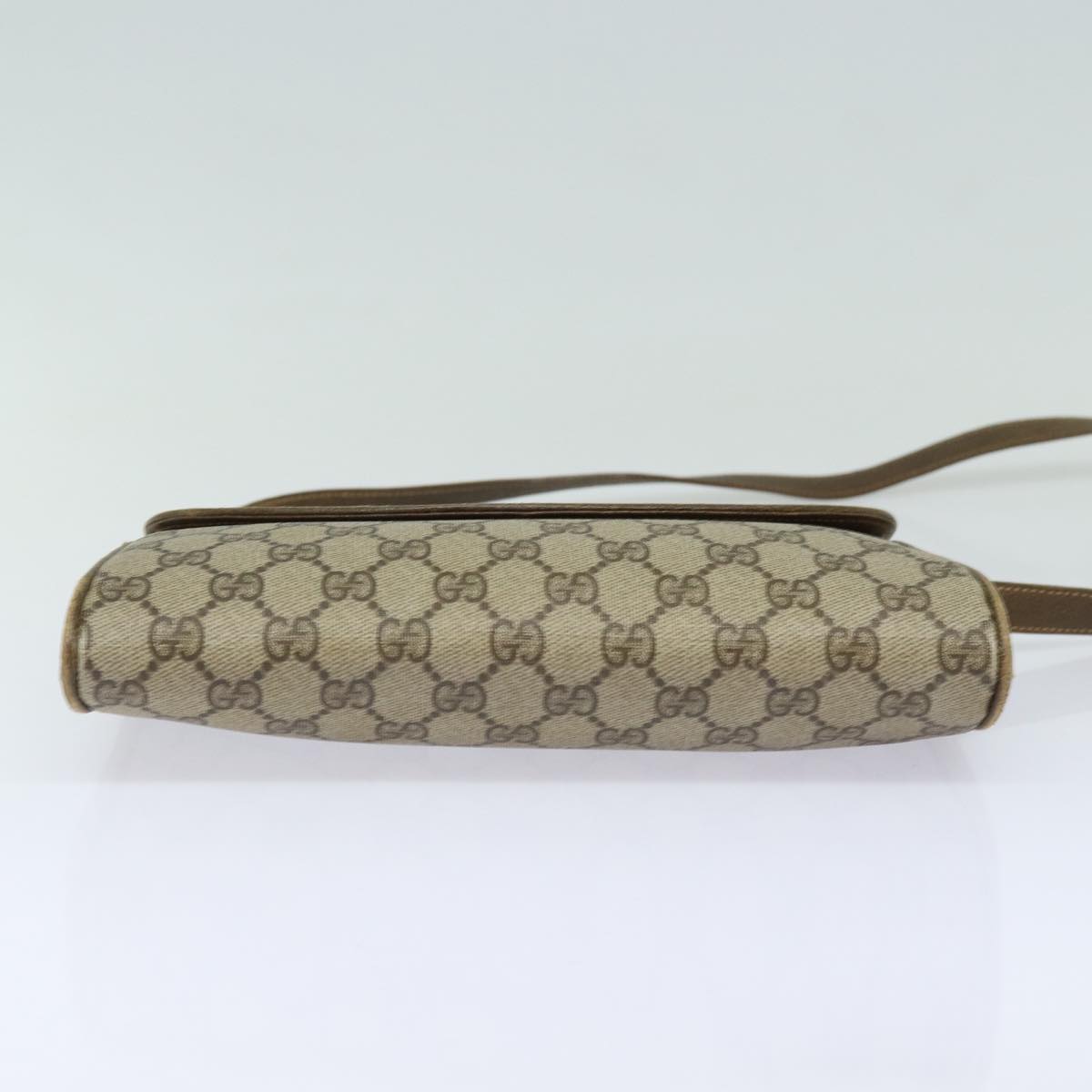 GUCCI GG Supreme Shoulder Bag PVC Beige Auth th5163