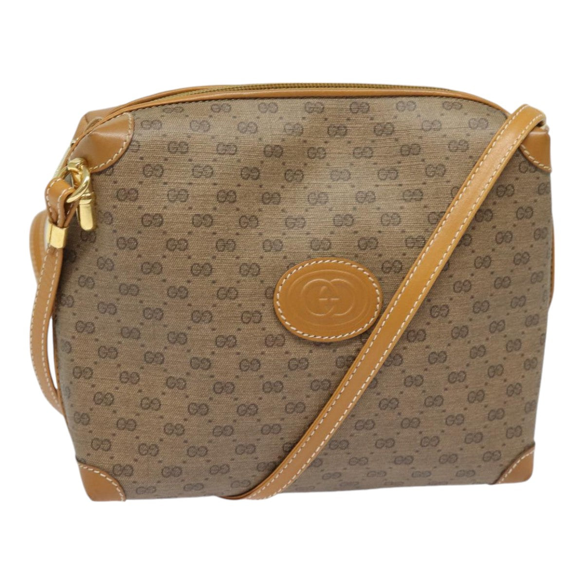 GUCCI Micro GG Supreme Shoulder Bag PVC Leather Beige 007 104 4916 Auth th5164