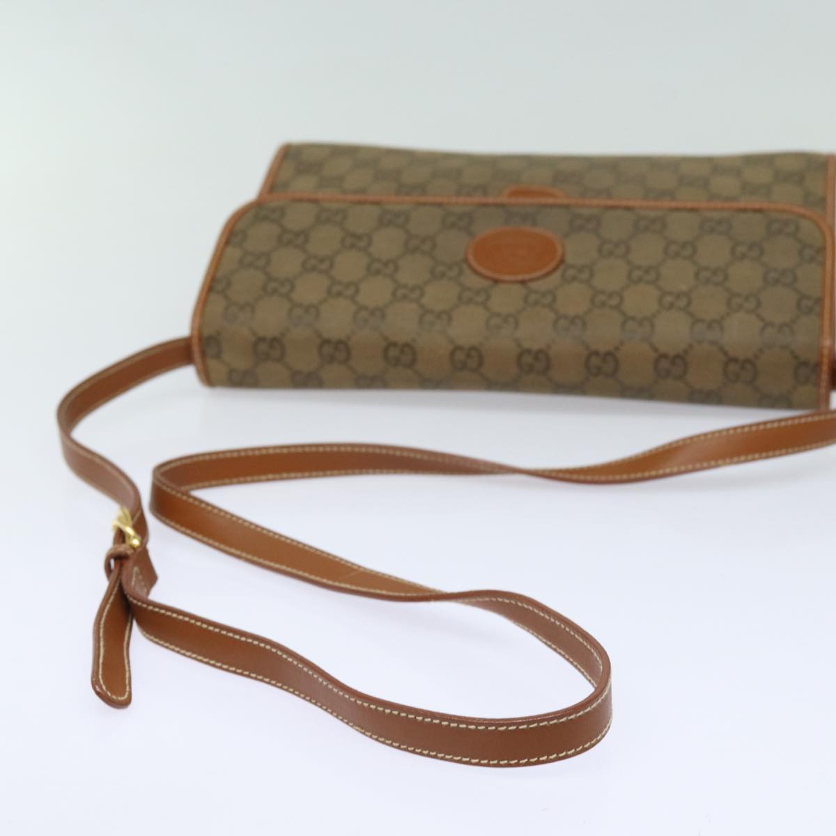 GUCCI GG Canvas Shoulder Bag Brown 004 101 0222 Auth th5165