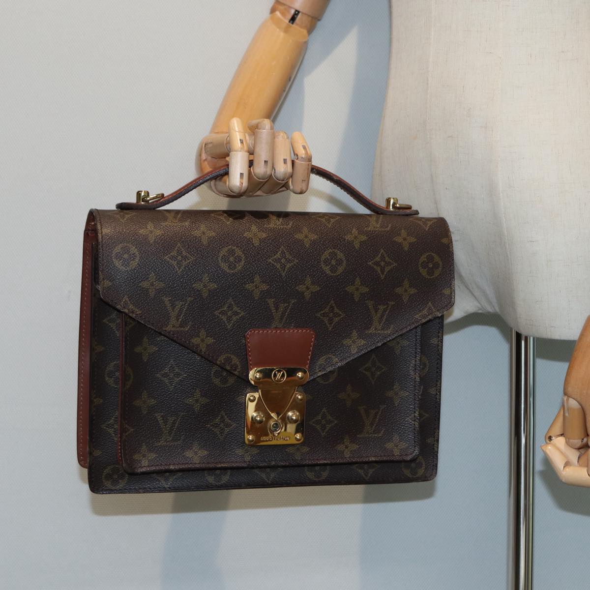 LOUIS VUITTON Monogram Monceau 28 Hand Bag 2way M51185 LV Auth th5187