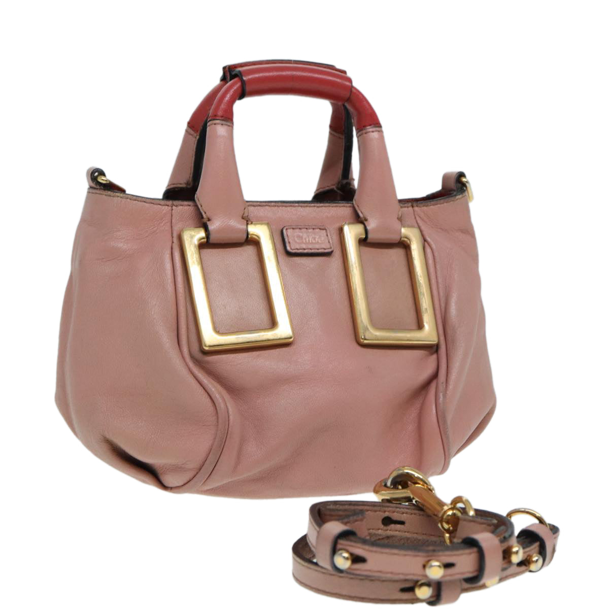 Chloe Hand Bag Leather 2way Pink Auth th5192