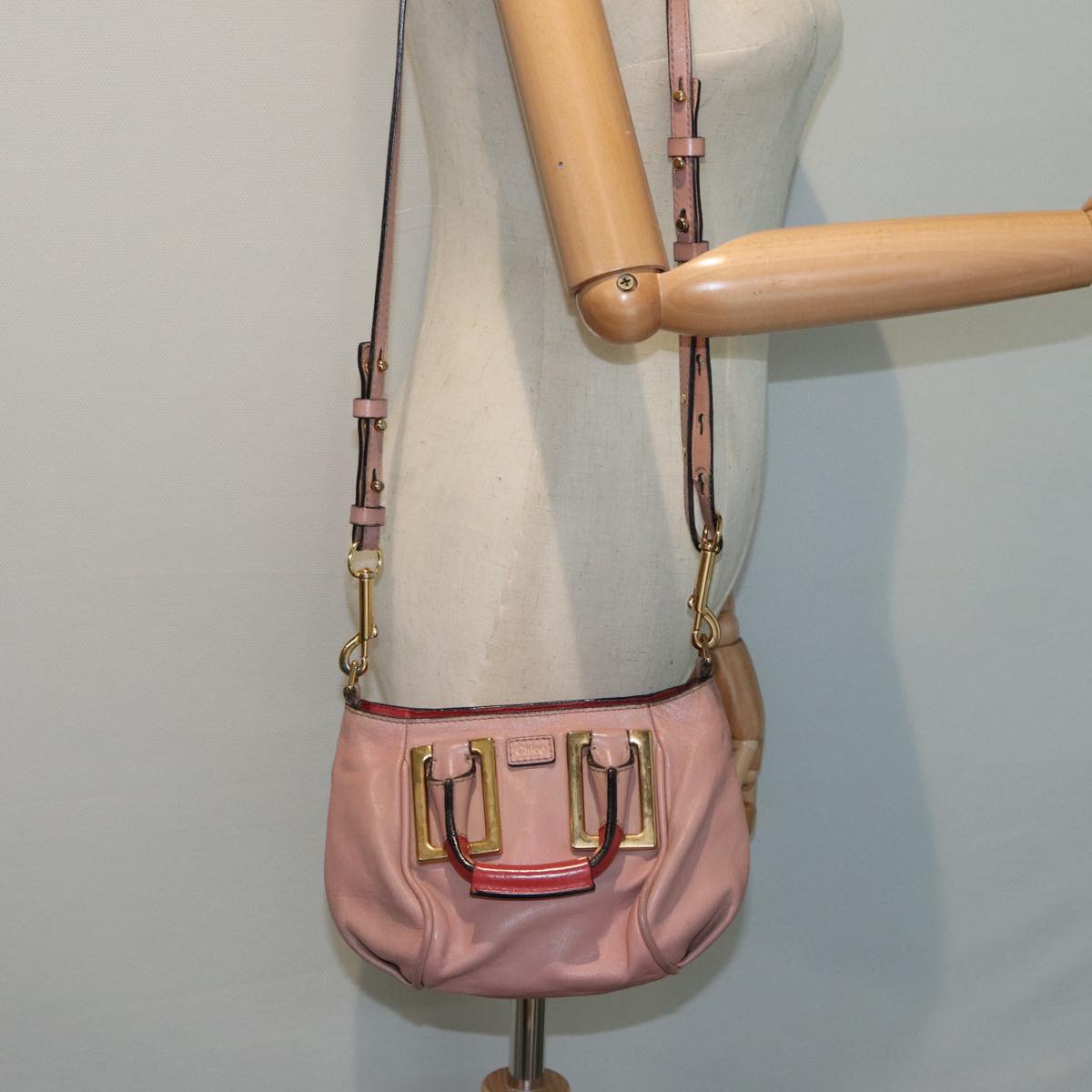 Chloe Hand Bag Leather 2way Pink Auth th5192