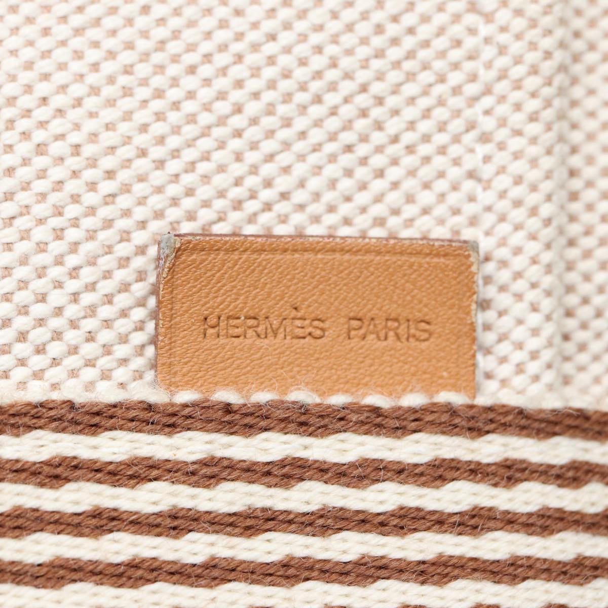 HERMES New Fourre Tout MM Tote Bag Canvas Beige Auth th5195